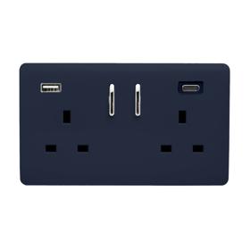 Navy Blue Wiring Accessories Trendi Decorative Screwless